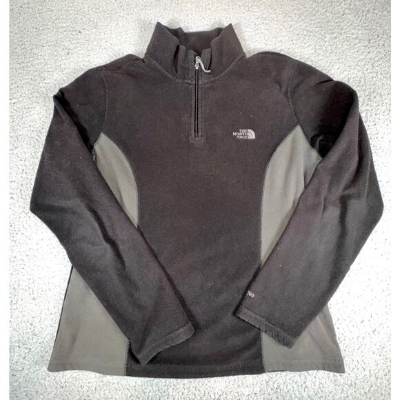 The‎ North Face Jacket Women's Large Black TKA 100 Light Fleece 1/4 Zip Outdoors - Picture 9 of 9